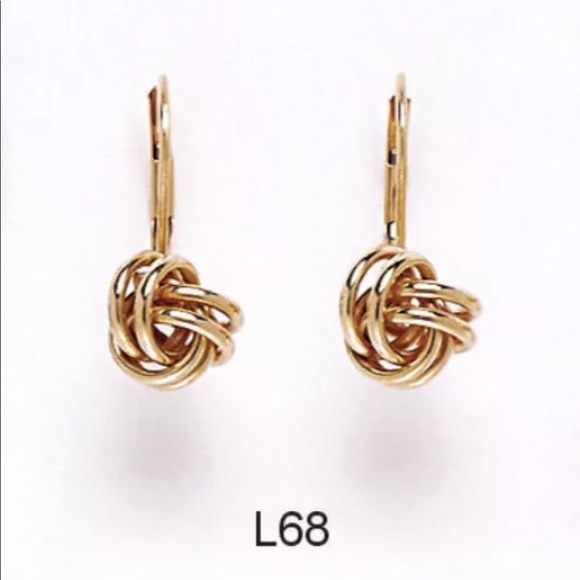 14K Pure Solid Yellow/White Gold Dangle Drop - Picture 2 of 3